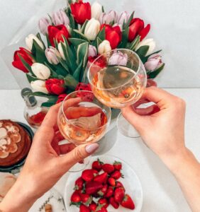Wine and flowers